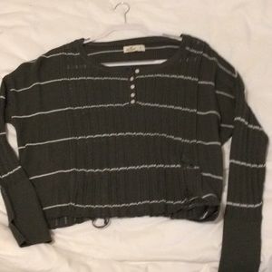 Cropped and Destructed long sleeve sweater